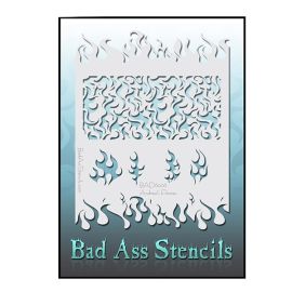 Bad Ass Flames Bad Stencil