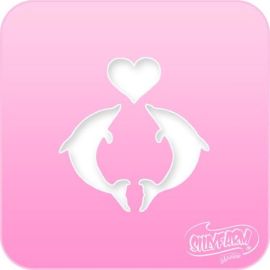 DOLPHIN HEART PINK POWER STENCIL