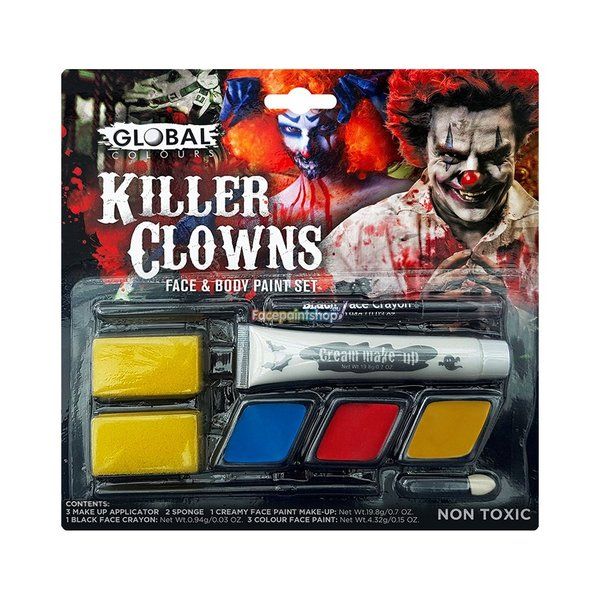Global Killer Clowns Face & Body Paint Set