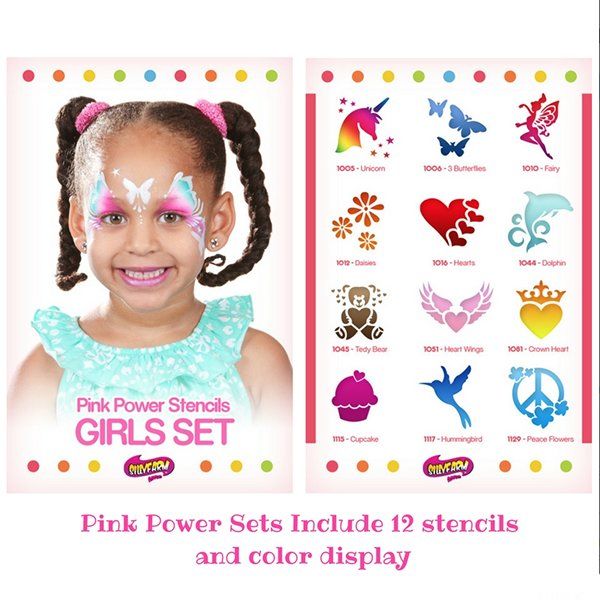Sillyfarm Girl Pink Power Stencil Set