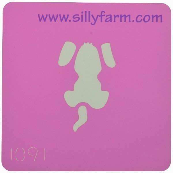 Facepaint Stencil Sillyfarm Sitting Dog