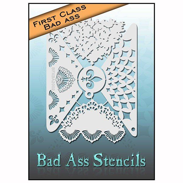 Bad Ass First Class Flur de lis Stencil
