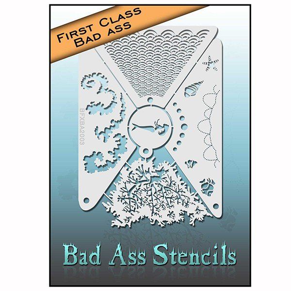 Bad Ass First Class Mermaid Stencil