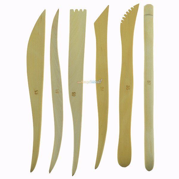 Kryolan Wooden Modeling Spatula Set 6pcs