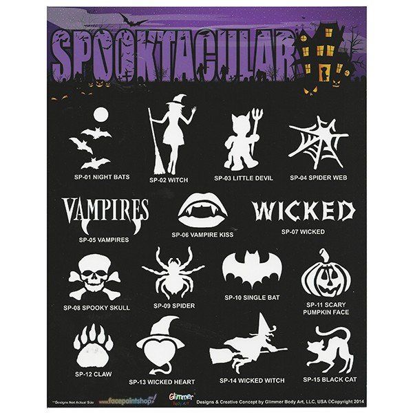 Glimmer Winter Spooktacular Stencil Set with poster