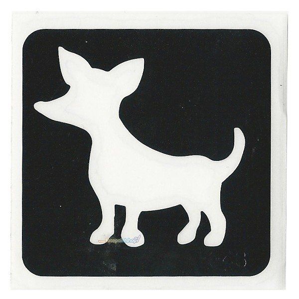 Glittertattoo Sjabloon Chihuahua (5 pack)