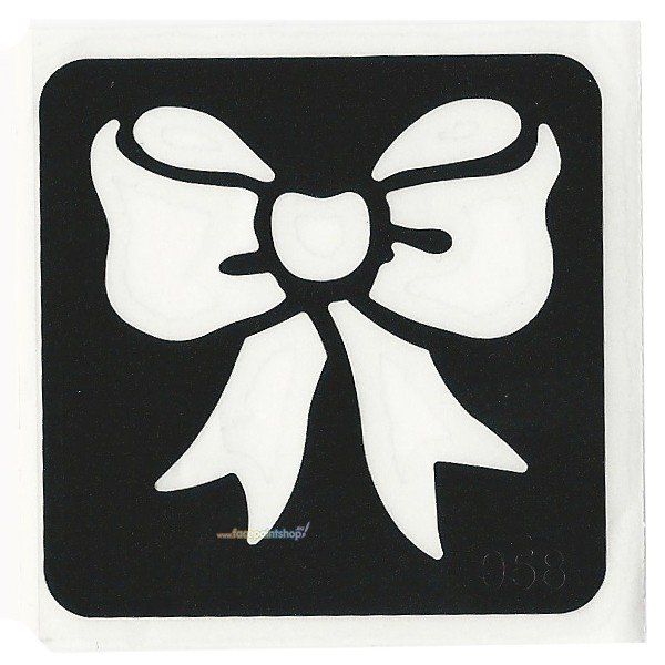 Glittertattoo Stencil Ribbon Bow (5 pack)