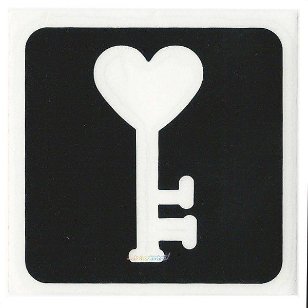 Glittertattoo Stencil Heart Key  (5 pack)