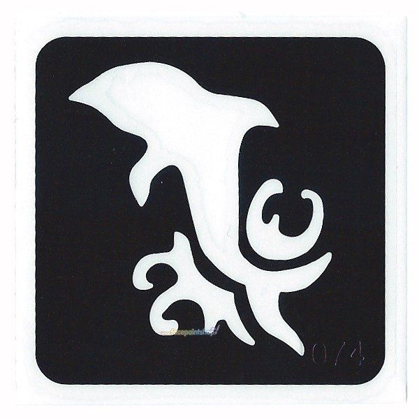 Glittertattoo Stencil Dolphin Wave (5 pack)