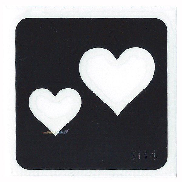 Glittertattoo Stencil Double Hearts (5 pack)