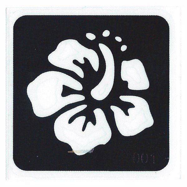 Glittertattoo Sjabloon Hibiscus (5 pack)