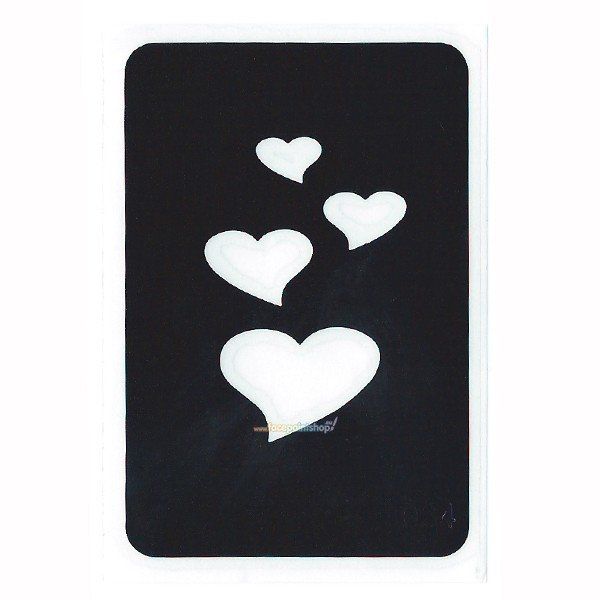 Glittertattoo Stencil Cascading Hearts (5 pack)