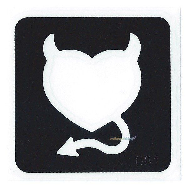 Glittertattoo Stencil Devil Heart (5 pack)