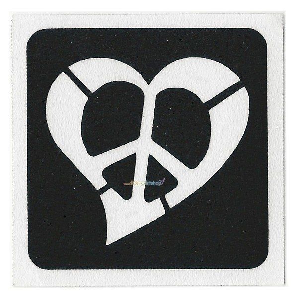 Glittertattoo Sjabloon Heart Peace (5 pack)