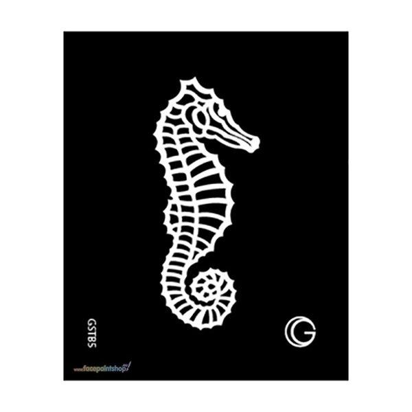 Seahorse Zwarte Tattoo Sjabloon