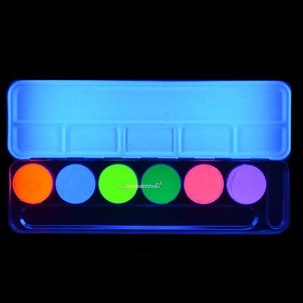 Kryolan Aquacolo 6 UV - Neon  Palette 