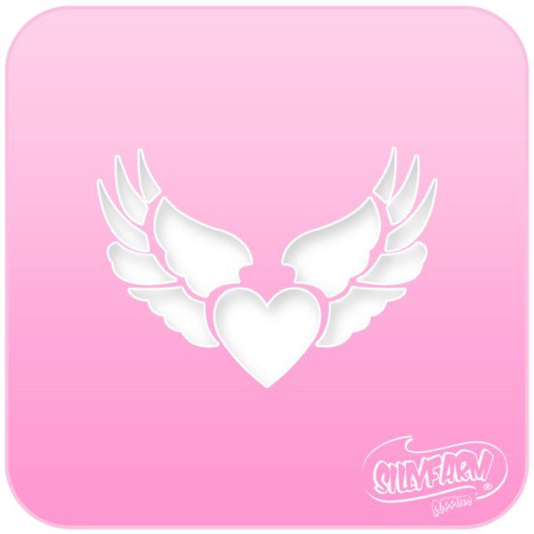 Silly Farm Stencil Heart Wings