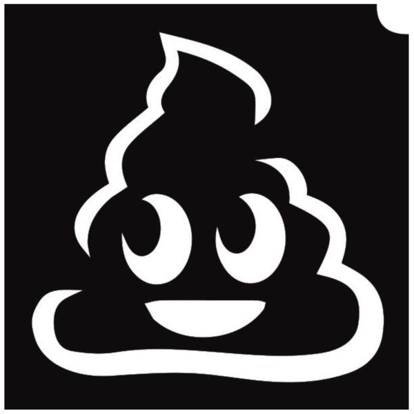 Glittertattoo Stencil Emoji Poop  (5 pack)