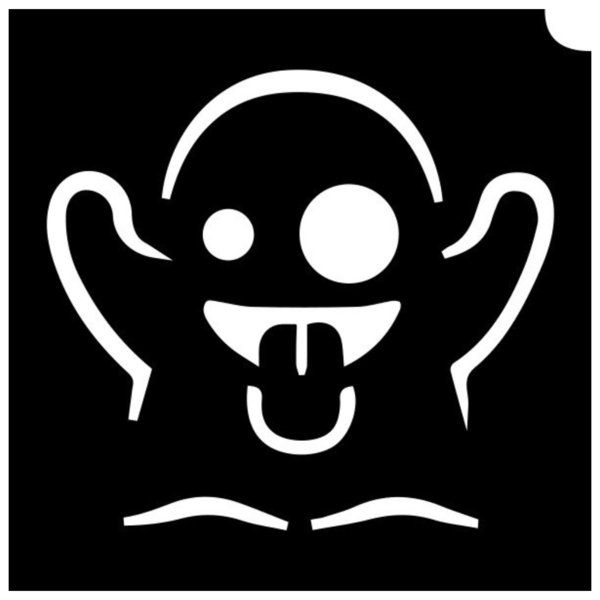 Glittertattoo Sjabloon Emoji Ghost (5 pack) |Facepaintshop