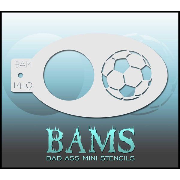 Bad Ass Bams FacePaint Stencil Soccer 1419
