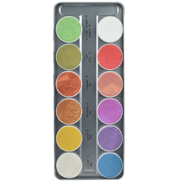 Kryolan aquacolor interferenz palet 12 colors Special Filling