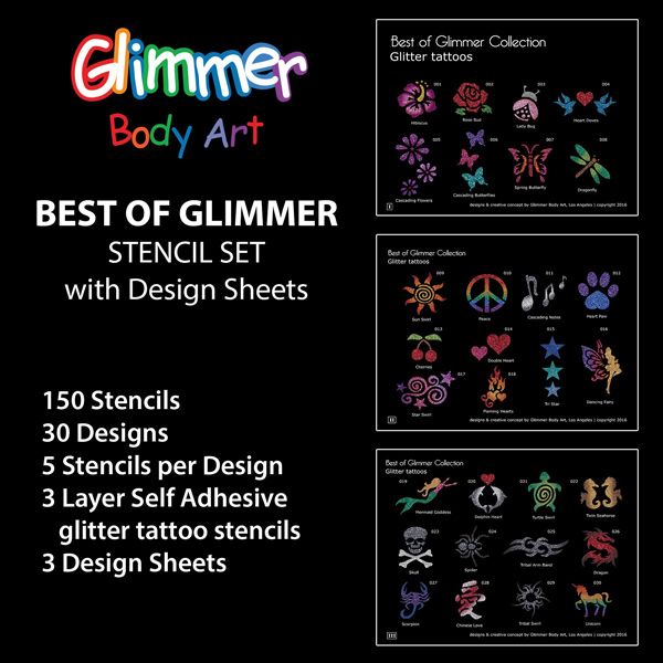 Best Of Glimmer Collection Glitter Tattoo Set