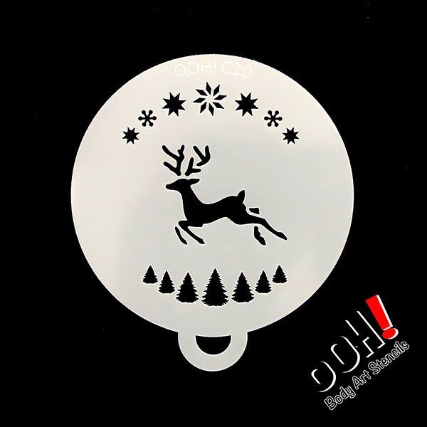 oOh Body Art Reindeer Stencil C20