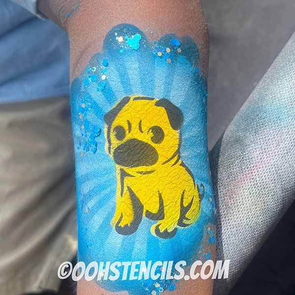 oOh Body Art Pug Puppy Stencil