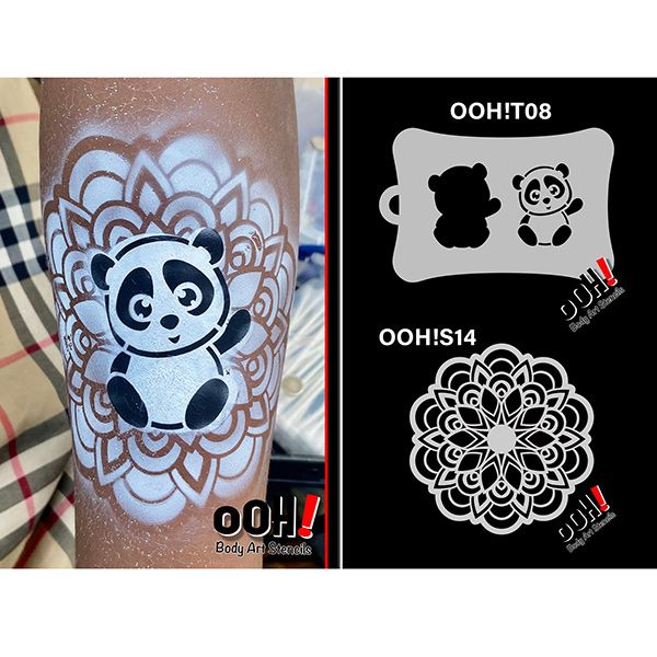 oOh Body Art Panda Stencil